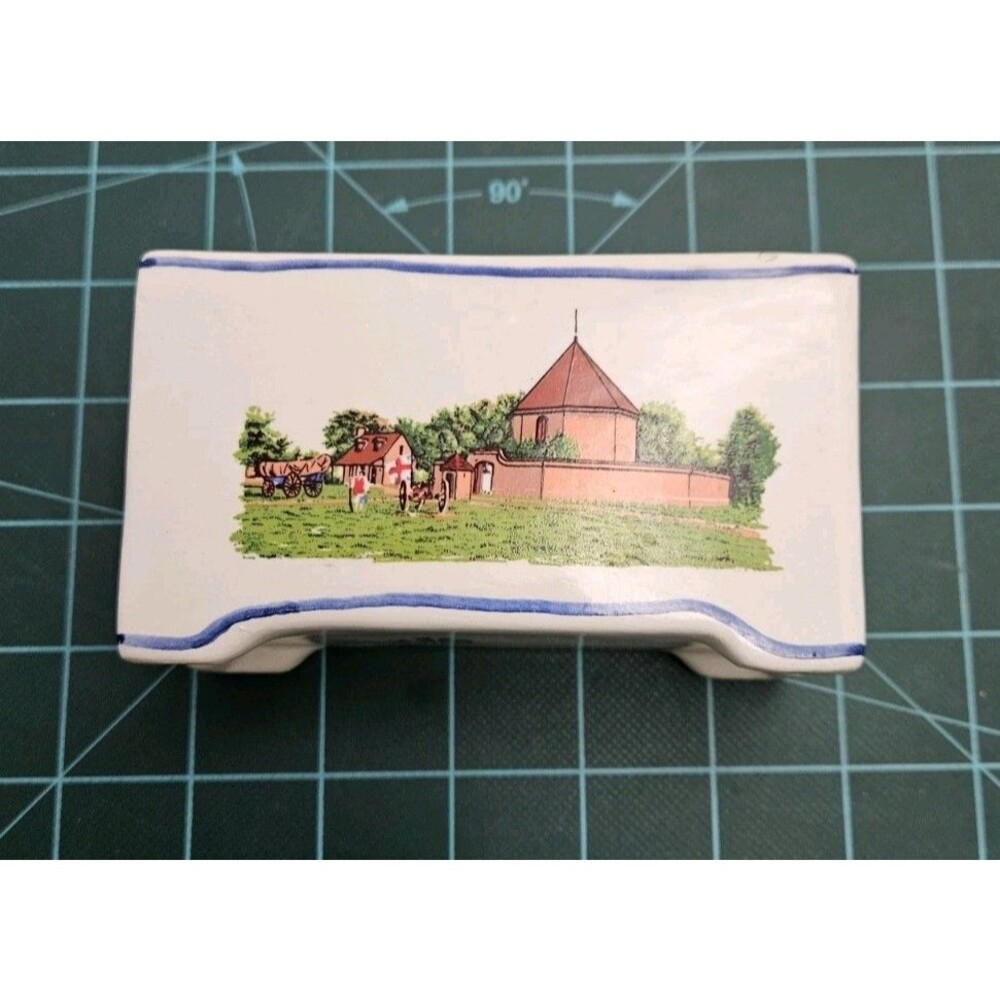 Vintage Elpa Alcobaca Powder Magazine Williamsburg VA Flower Frog Brick Vase
